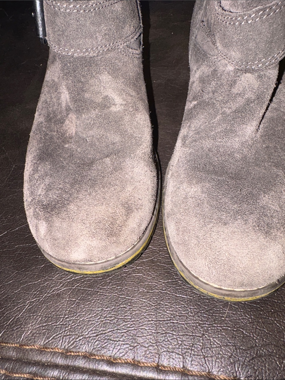 Clarks gray suede faux fur boots size 11 1/2 - Picture 7 of 11